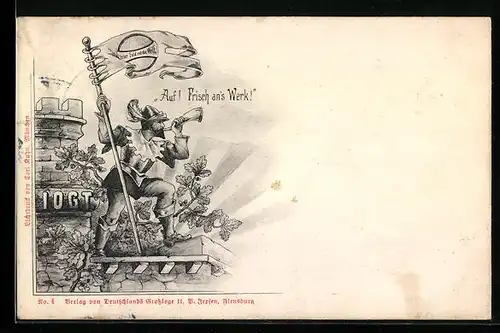 AK Auf! Frisch an`s Werk!, Freimaurer, IOGT, Anti-Alkohol