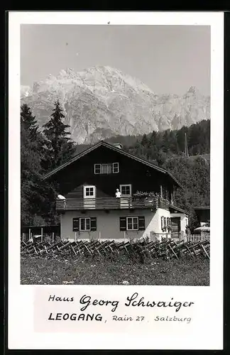 AK Leogang /Salzburg, Gasthaus Georg Schwaiger, Rain 27