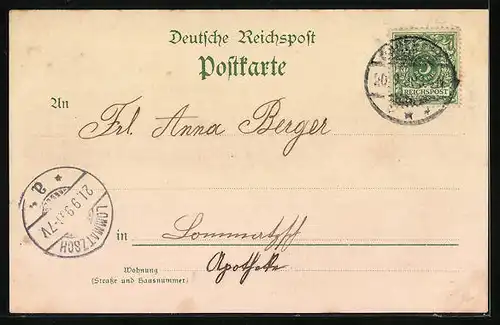 Lithographie Radeberg, Ortspanorama, Schloss / Amtsgericht