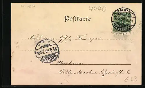 AK Rheine, Teilansicht mit Strasse aus der Vogelschau