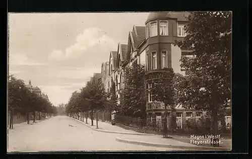 AK Hagen i. Westf., Blick in die Fleyerstrasse