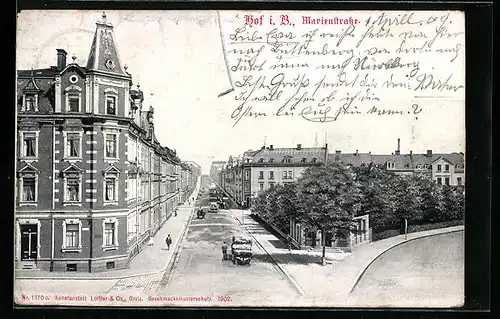 AK Hof i. B., Blick in die Marienstrasse