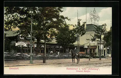 AK Hamburg-Ohlsdorf, Restaurant Erholung mit Terrasse