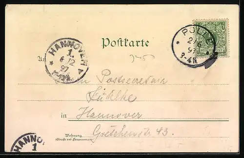 Lithographie Polle a. Weser, Teilansicht, Ruine Polte, Burgtor