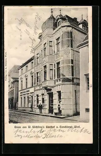 AK Werl, W. Köchlings Gasthof und Conditorei