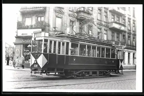 Fotografie Lossberger, Berlin, Strassenbahn-Triebwagen Nr. A 381 der BVG West