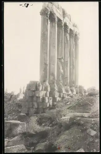 Fotografie unbekannter Fotograf, Ansicht Baalbek, Säulen der antiken Ruine