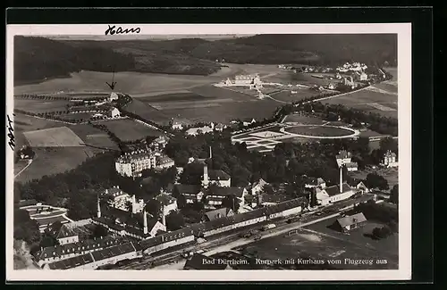 AK Bad Dürrheim, Kurpark mit Kurhaus, Fliegeraufnahme