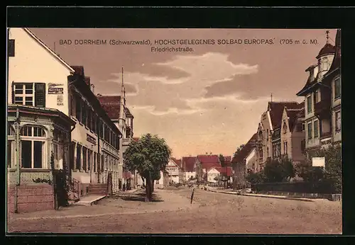 AK Bad Dürrheim /Schwarzwald, Friedrichstrasse mit Bäumen