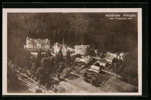 AK Villingen, Waldhotel, Fliegeraufnahme