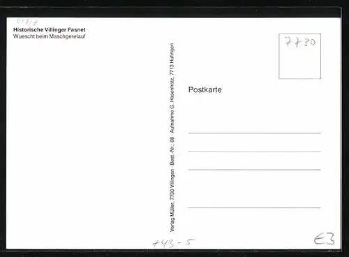 AK Villingen, Fasching, Wuescht beim Maschgerelauf