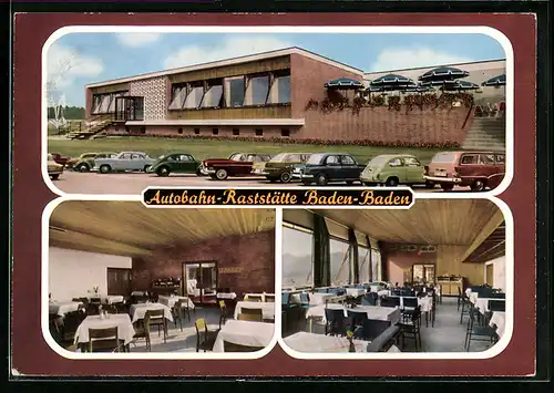 AK Baden-Baden, Autobahn-Raststätte mit VW-Käfer