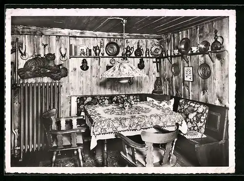 AK Kappel bei Villingen, Innenansicht Mühlenklause, Jägerstüble