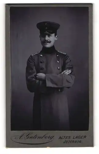 Fotografie A. Gutenberg, Jüterbog, Portrait Hauptmann Ludwig Bürger in Uniform Artillerie Regiment 29
