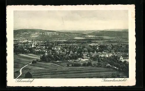 AK Schorndorf, Gesamtansicht der Ortschaft
