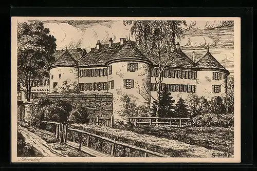 Künstler-AK Schorndorf, Das Schloss von Schorndorf