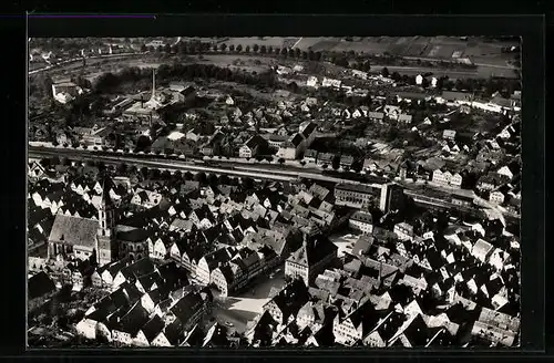AK Schorndorf, Panorama der Ortschaft im Remstal