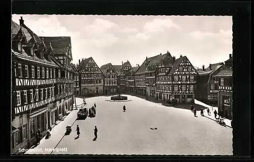 AK Schorndorf, Luftaufnahme des Marktplatzes