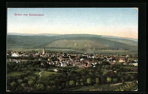 AK Schorndorf, Ortsansicht mit Umgebung