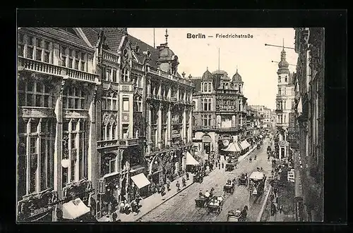 AK Berlin, Friedrichstrasse mit Geschäften