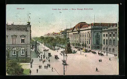 AK Berlin, Unter den Linden, neue Königl. Bibliothek