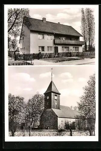 AK Berlin-Lankwitz, Dorfkirche mit Gemeindehaus