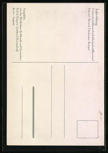 Künstler-AK Berlin-Treptow, Werkstätten für Mosaik & Glasmalerei, Auferstehung, Fenster für die Klosterkirche Marienthal