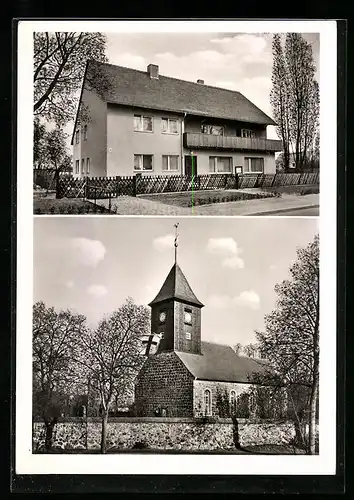 AK Berlin-Alt-Lankwitz, Dorfkirche und Gemeindehaus