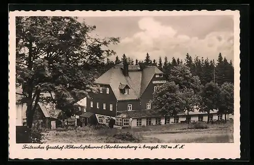 AK Oberbärenburg i. Erzgeb., Fritzsches Gasthof im Sommer