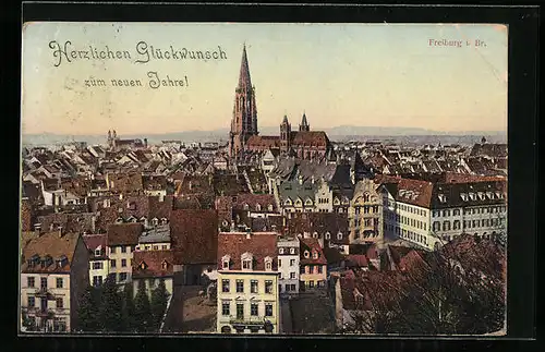 AK Freiburg i. Br., Blick zum Münster