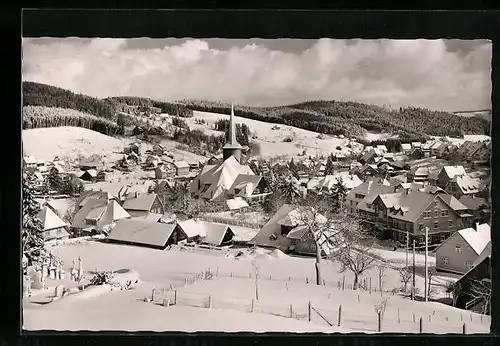 AK Schonach /Schwarzw., Ortsansicht im Winter