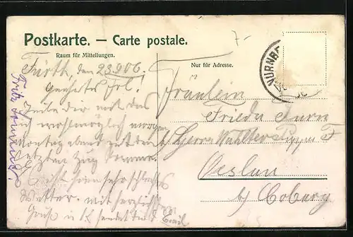 AK Fürth i. B., Stadttheater mit Anlage