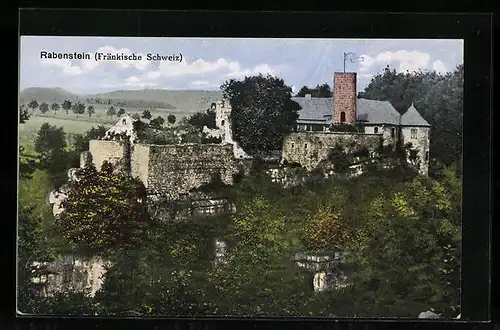 AK Rabenstein /Fränkische Schweiz, Ortspartie mit Ruine