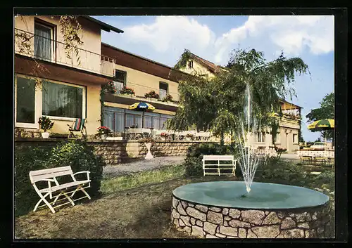 AK Pfaben im Steinwald, Berggasthof Zrenner, Gartenansicht