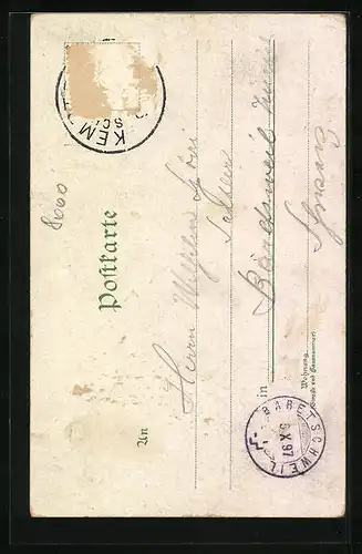 Lithographie München, Standesamt mit Rathausturm