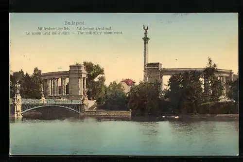 AK Budapest, Millenium-Denkmal