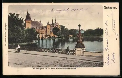 AK Budapest, Der Stadtwäldchen-Teich