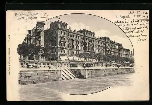 AK Budapest, Hotel Hungaria am Wasser