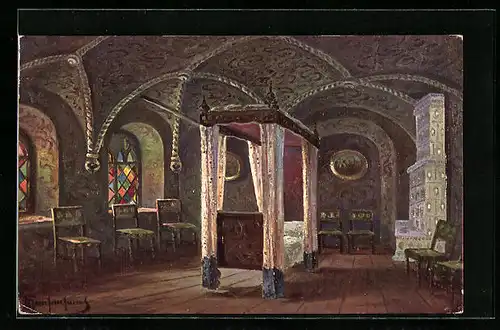 Künstler-AK Moskau, Schlafzimmer des Zaren Alexis Michaelowitsch