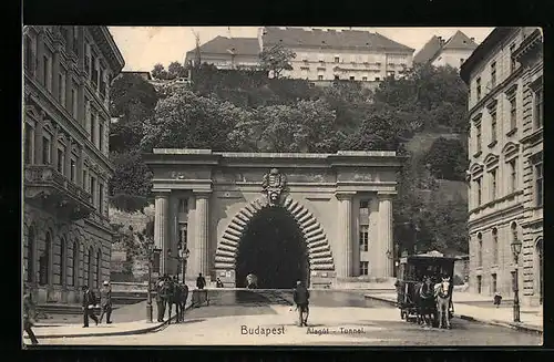 AK Budapest, Ansicht vom Tunnel