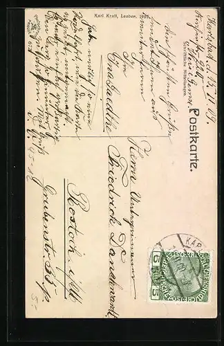 AK Zwei junge Männer bei einer Schlittenfahrt