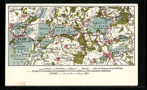 AK Malente, Landkarte der Umgebung
