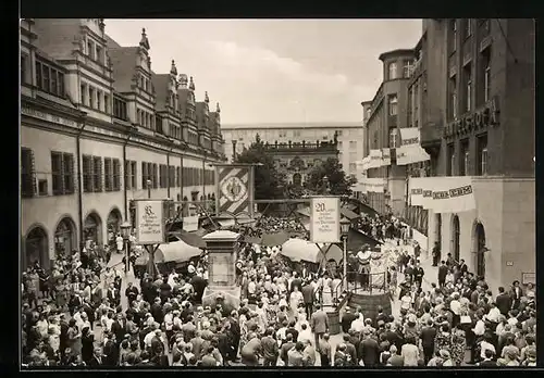 AK Leipzig, Historische Messe um 1820 auf dem Naschmarkt