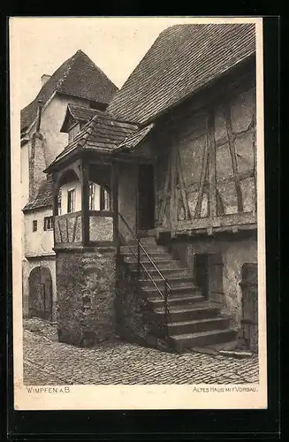 AK Wimpfen a. B., Altes Haus mit Vorbau