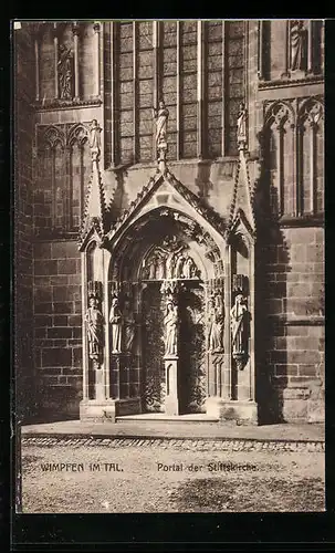 AK Wimpfen im Tal, Portal der Stiftskirche