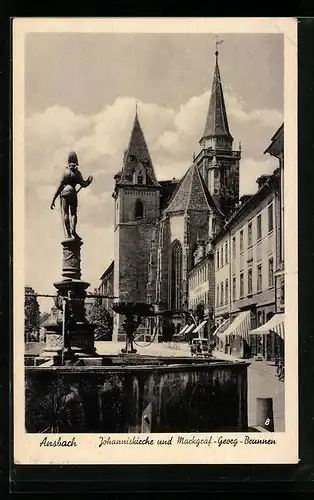 AK Ansbach, Johanniskirche und Markgraf-Georg-Brunnen