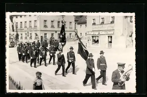 Foto-AK Grosspostwitz, Holzmarkt, Festumzug 1938