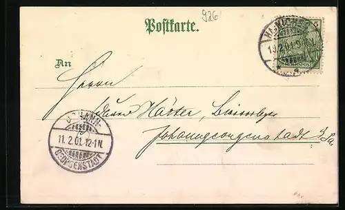 Lithographie Hainichen, Technikum, Neue Kirche