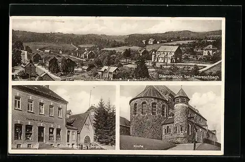 AK Steinenbrück bei Untereschbach, Kaufhaus Eisengarten, Kirche