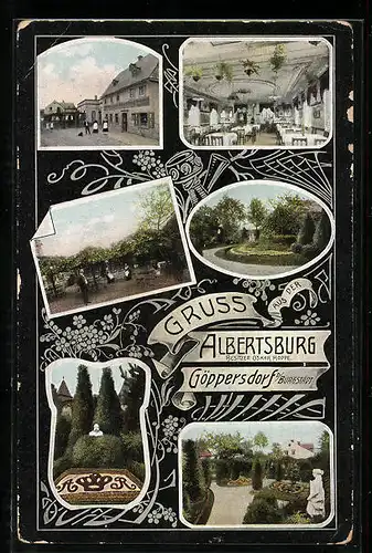 AK Göppersdorf b. Burgstädt, Albertsburg, Gartenanlage